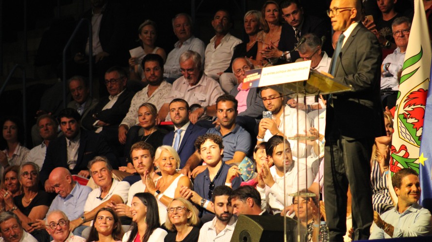 Eric Ciotti au Cannet le 27 août lors de la rentrée de LR - Photo RCF SCG