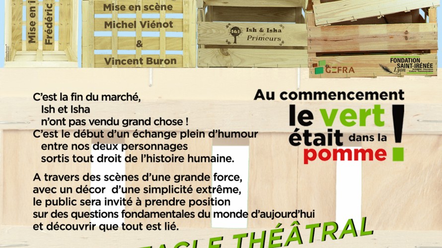 "Au commencement le vert était dans le pomme !" Crédit Association culturelle Saint Jean