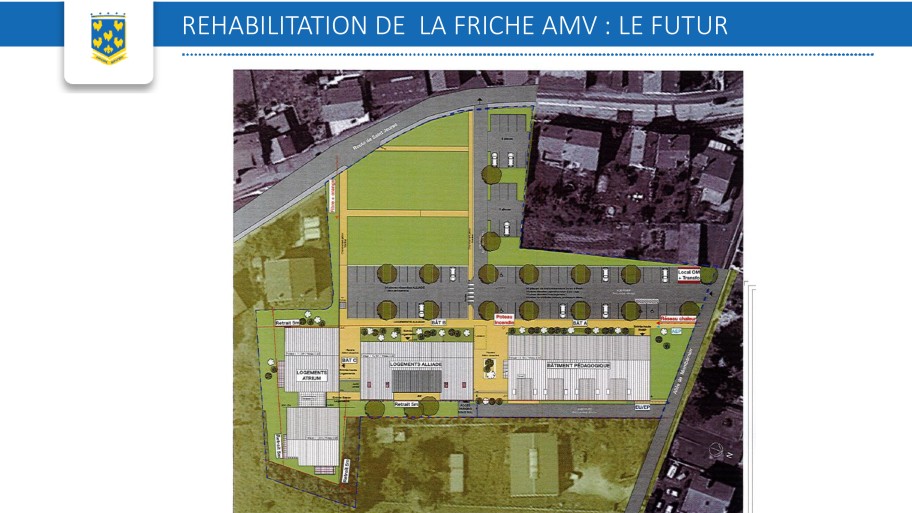 À droite les 4 laboratoires pour l'ENSP, à gauche les logements locatifs ou encore la future "maison à caractère sociale". ©Mairie d'Yssingeaux