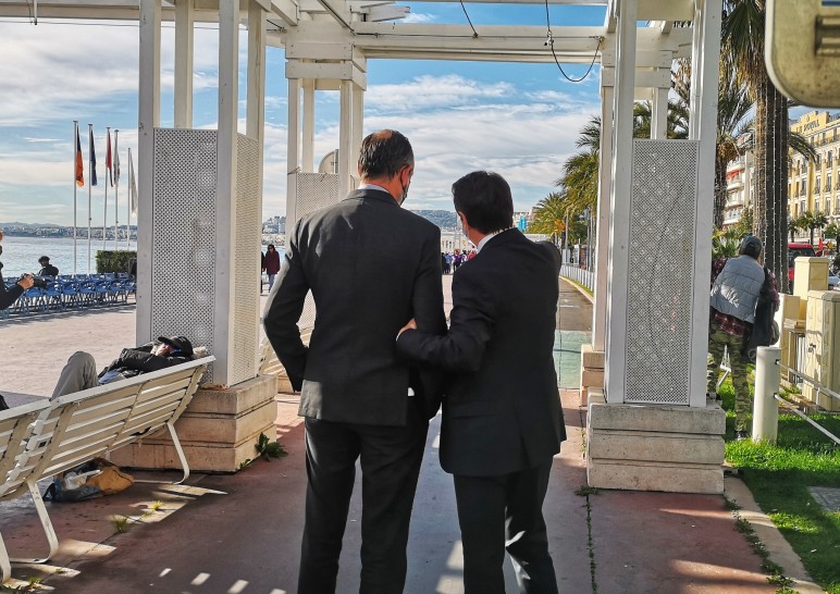 Edouard Philippe et Christian Estrosi sur la Promenade des Anglais