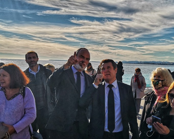 Edouard Philippe et Christian Estrosi sur la Promenade des Anglais