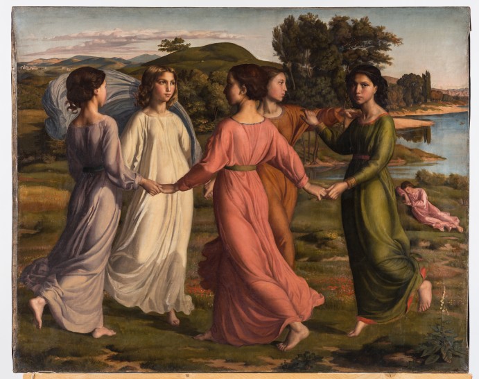 Louis Janmot (1814 - 1892), la Ronde (poème de l’Âme), vers 1843-1845, Huile sur toile 104,5 x 130 cm - ©Galerie Michel Descours