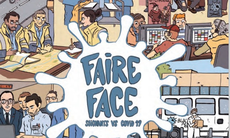 Couverture de la BD Faire Face sur les soignants bordelais. Crédit THE INK LINK