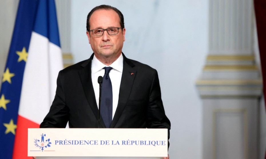 Le 13/11/2015, François Hollande s'adresse à la nation après la série d'attentats qui ont meurtri la France ©CHRISTELLE ALIX / PRESIDENCE DE LA REPUBLIQUE / AFP