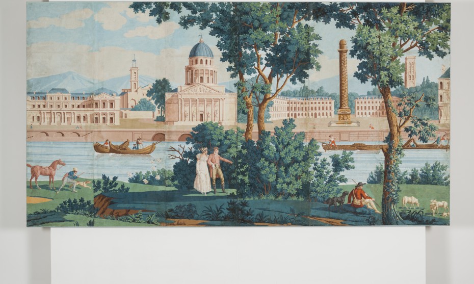 Joseph Dufour (1754 -1827), Monuments de Paris, 1815-1830, segment du panoramique, imprimé à la planche sur papiers reboutés. - © CAROLLE THIBAUT-POMERANTZ