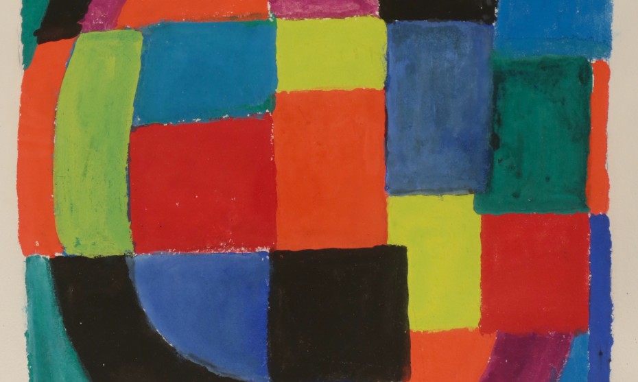Sonia DELAUNAY (1885-1979), « Le Guépard », 1972, gouache sur papier, 65 x 44 cm. Signée en bas à la droite Numérotée en bas à gauche : « 1918 ». © GALERIE LA PRESIDENCE