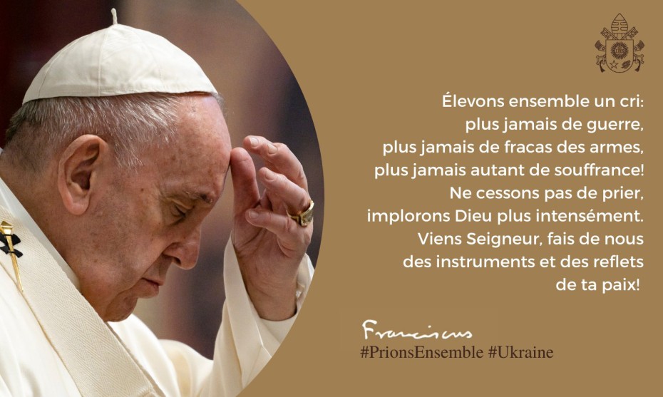 Le pape François renouvelle son appel à prier et jeûner pour la paix en Ukraine ©Compte Twitter du pape François (Pontifex)